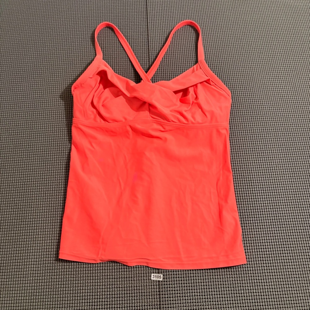 Athleta Women Coral Pink Twist Front Tankini Swim Top Size 36 B/C